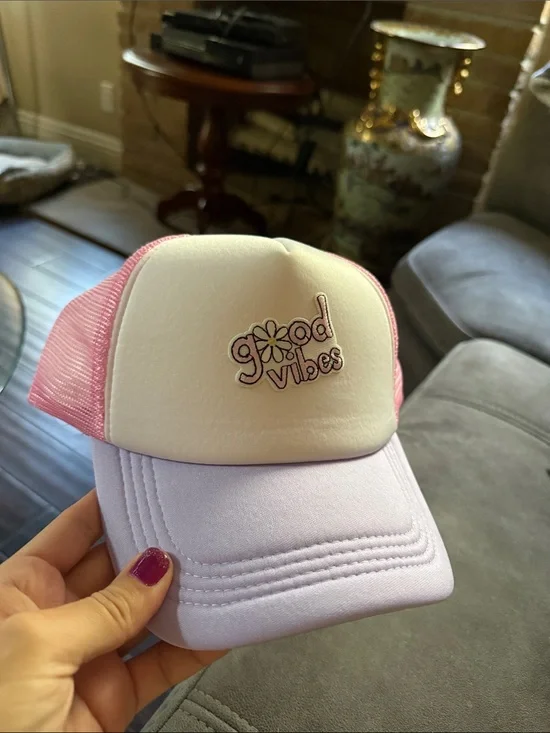 Good Vibes Pink & Lavender Kids or adults Trucker Hat