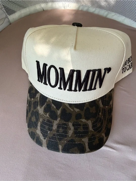 Ken’s Kustomz Mommin' Leopard Trucker Hat - Cream & Brown