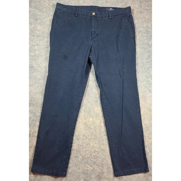 Vineyard Vines Breaker Pant Mens 38x30 Navy Blue Chino Trousers Stretch Cotton