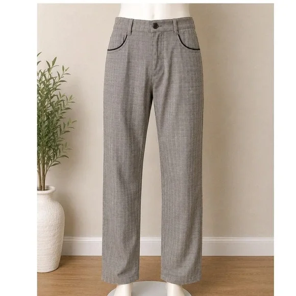 IQ Wear USA Mens‎ Glen Plaid Trousers Grey Black V2K Compatible Size 30