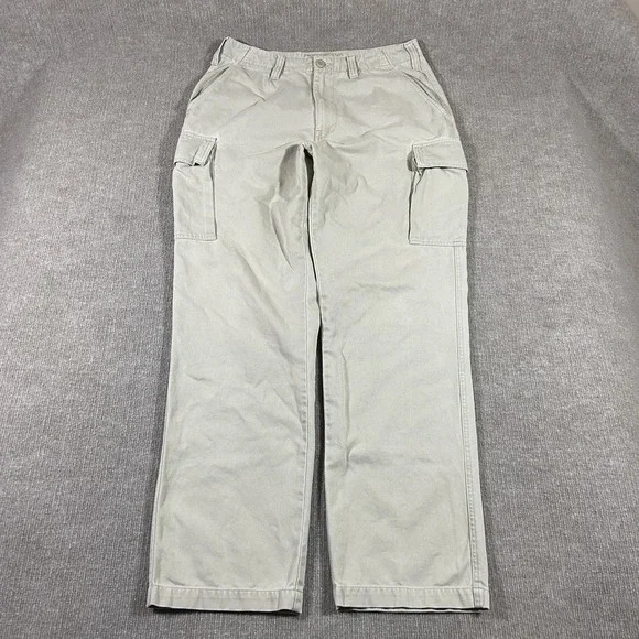 Vintage American Eagle Pants Mens 31x32 (Tag 34x34) Cargo Khaki Relaxed‎ Baggy
