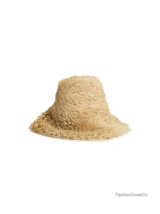 Natural Raffia Bucket Hat with Sun Protection