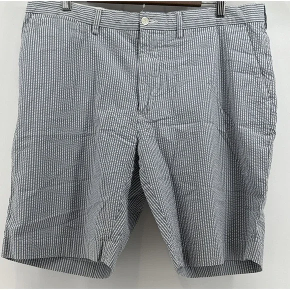 Polo Ralph Lauren Mens Seersucker Blue White Striped Chinos Shorts Size 38‎