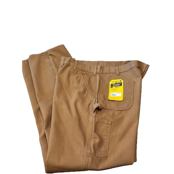 NWT Carhartt Mens 44x36 BNOO11-M Beige‎ Duck Utility Carpenter Work Pants Loose