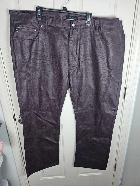 Maxi Milian NWT Burgundy Slick Style Jeans Pants Size 50x32
