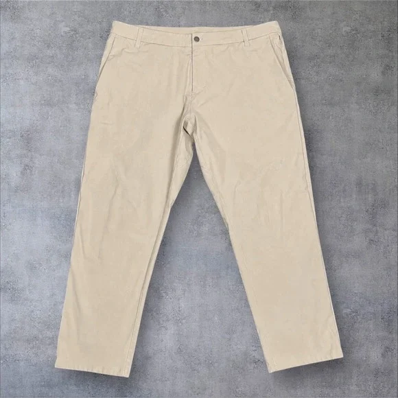 Lululemon ABC Beige Trouser Pants Warpstreme Men's 40  Comfort Stretch Khaki