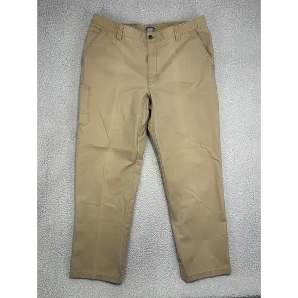 LL Bean Katahdin Iron Works Pants Men's‎ Size 40x34 Tan Khaki Nor'easter Cotton