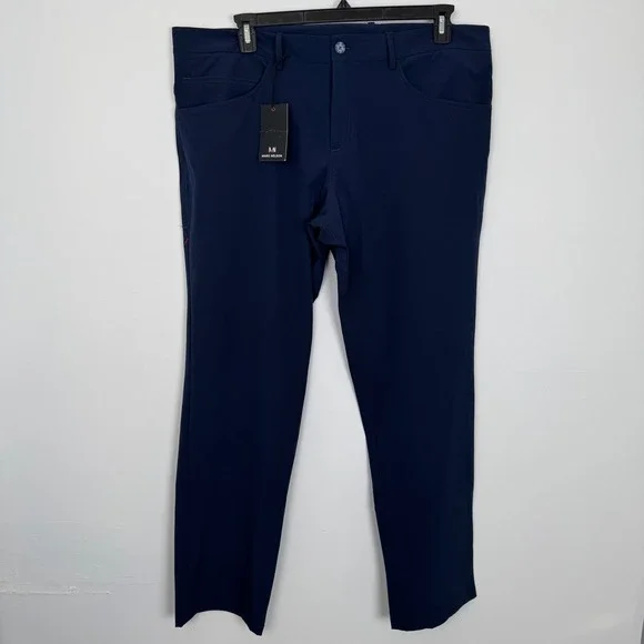 Marc Nelson Denim Golf Pants Navy Size 40 Straight Leg Flat Front Mens‎