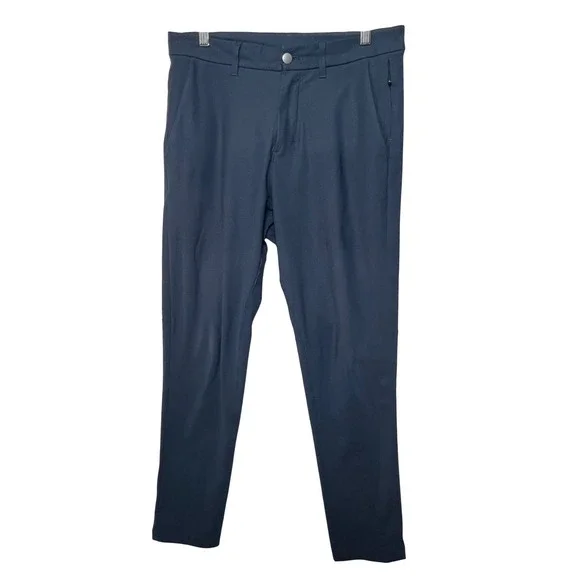 çLululemon Mens Pants Commission Slim Fit 30 Navy Blue Chino Trousers