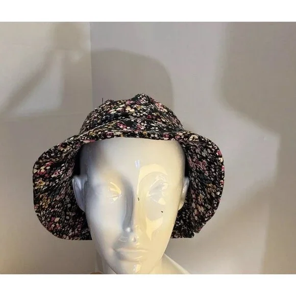 Floral Women’s Cloth Hat Bucket Hat Adjustable Sun Cap Packable Split Brim