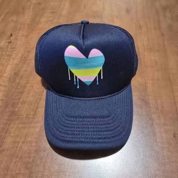 Kerri Rosenthal Colorblock Heart Logo Mesh Back Adjustable Snapback Trucker Hat