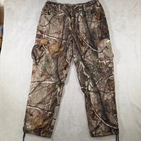 Medalist Mens‎ Realtree Camo Cargo Hunting Pants XL X-Static Lining Brown Green