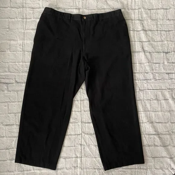 George 42x30 men corton blend pull on chino pants black