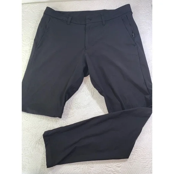 Lululemon Commission Pant 32 Warpstream Mens Black Trousers Golf Size 35
