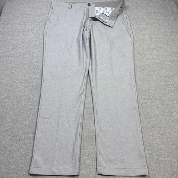 Tommy Bahama On Par Performance Golf Chino Pants Mens 38x32 Gray Straight Leg