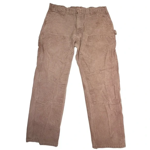Vintage Carhartt B136 DKB Double Knee Dungaree Pants 38X32  Faded & Distressed
