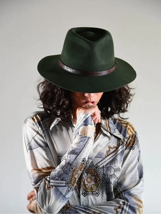 NWT Fallen Broken Street S/M Unisex Forest Green Dingo Wool Felt Hat Australia