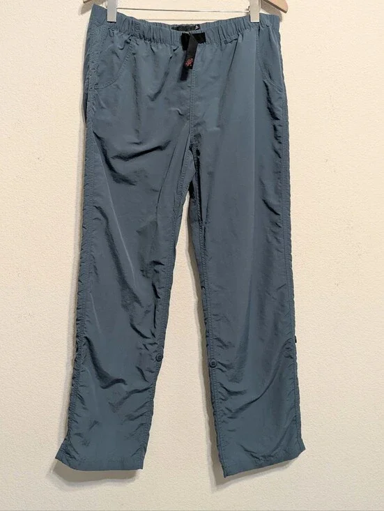 Gramicci Convertible Pants Mens Large 31”Inseam Blue Nylon Stretch Belted