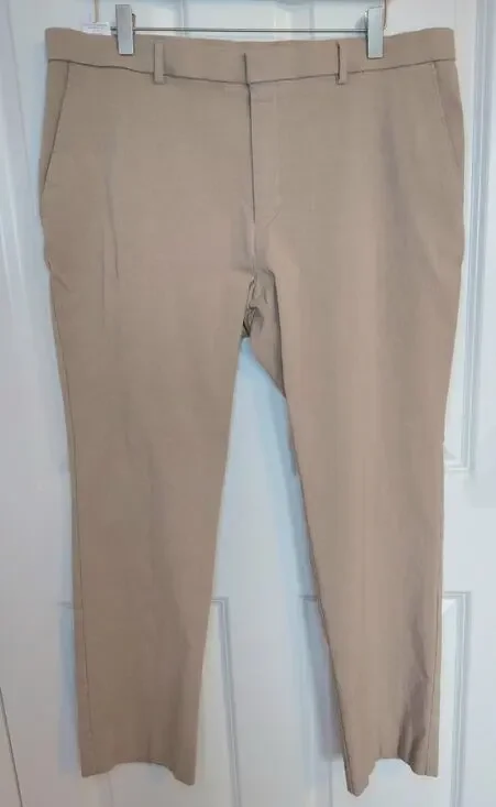 Tommy Hilfiger Mens TH Flex Modern Fit Performance Dress Pants Khaki 39x29 Golf