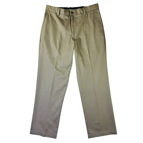 Dockers Khaki Chino Pants Straight Leg Flat Front Casual Dress Tan 34x30
