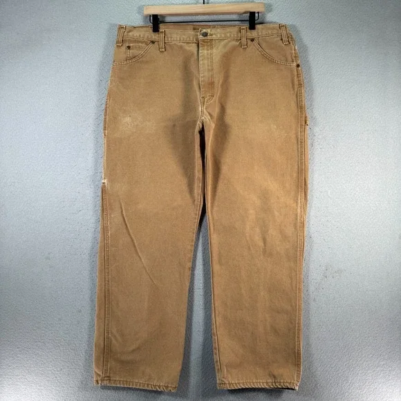 Vintage Dickies Canvas Carpenter Pants Mens 40x30 Brown Classic‎ Workwear Y2K