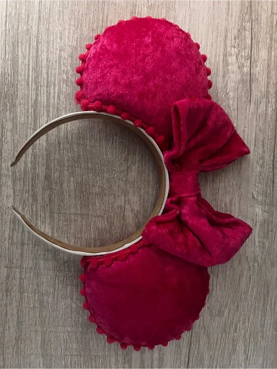 Velvet Hot Pink Minnie Ears Headband