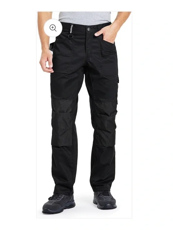 Men's Black Tactical Cargo Pants with Reinforced Knees 36/30