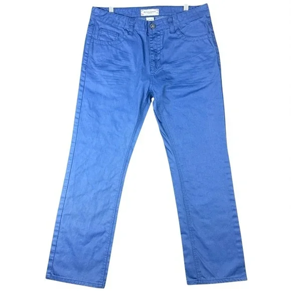 Ace of Diamond USA Mens W36 L30 Blue Straight Leg Cotton Twill Pants Casual