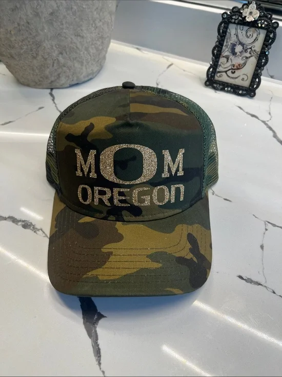 OTTO Olive Green Camo Mesh Back Trucker Hat