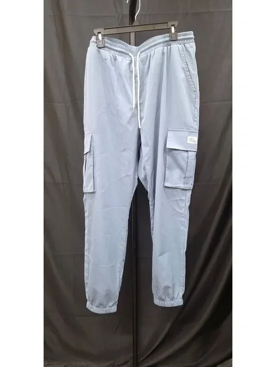 HKS by Boris Mens Baggy Cargo Pants Streetwear Elasticated Leg Multi Pockets XXL