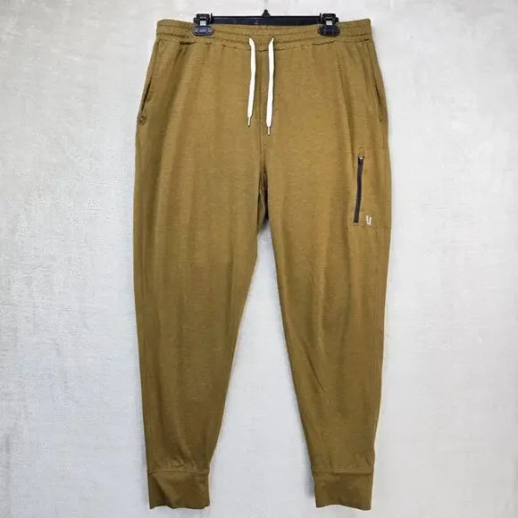 Vuori Sunday Performance Jogger Mens XL Brown Athleisure Gym Stretch V416 *FLAWS