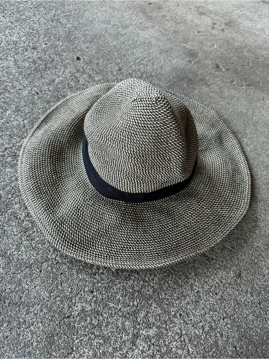 Solar Escape Woven Straw Sun Hat with Black Trim