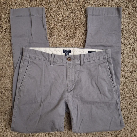 J. Crew Flex Slim Stretch Grey Chino Trouser Pants 29x30
