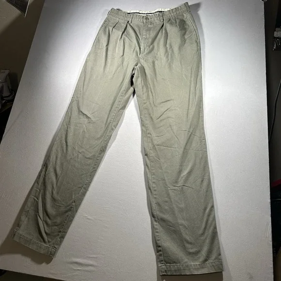 Vintage Polo Ralph Lauren Andrew Pant Olive Pleated Chino 34x36 Cotton