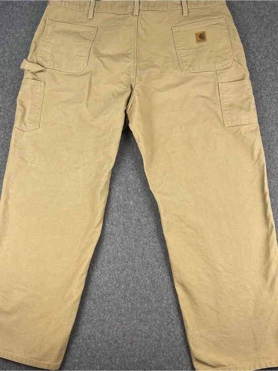 Vtg Y2K Carhartt B11 Canvas Carpenter Skate Workwear Pants Mens 46x32 Wide Leg