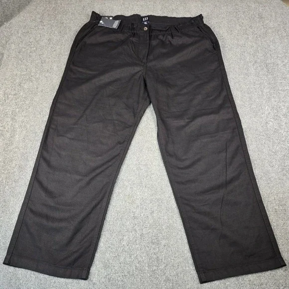 Gap Easy Twill Pant Mens XXL Black Elastic Waist Relaxed Fit Trousers NEW