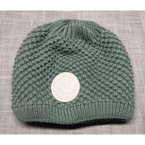 Canada Weather Gear Green Knit Beanie Faux Fur Lined