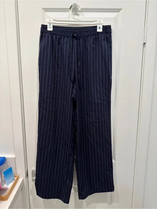 GAP Navy Pinstripe Drawstring Joggers