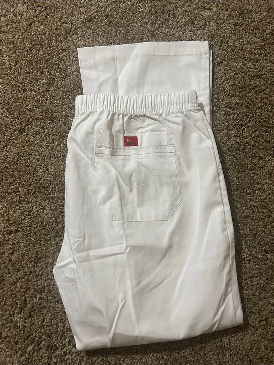 White Elastic-Waist Men's Work Joggers