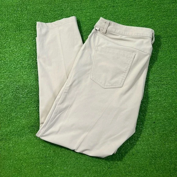 Lululemon Golf Pants 36x30 ABC Classic Fit Swift Cotton Stretch Beige Preppy EUC