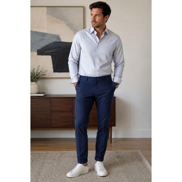State & Liberty Pants Men's Size 32x28 Navy Blue Business Work Stretch Athletic