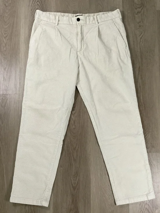 H&M Men's Cream Corduroy Chinos Size 34
