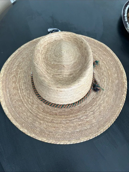 Legitimo Sahuayo Mexican Woven Straw Wide-Brim Hat with Braided Accent