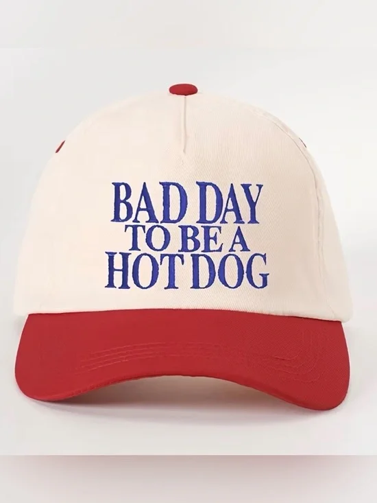 Bad Day To Be A Hot Dog Hat Funny Embroidered NWT BBQ Cookout Party SnapBack