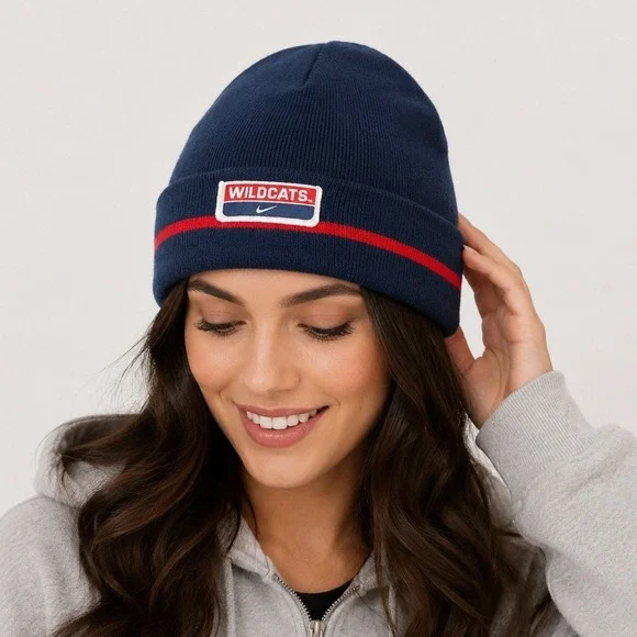 Arizona Wildcats X NIKE Beanie Navy Blue Red Reversible Patches