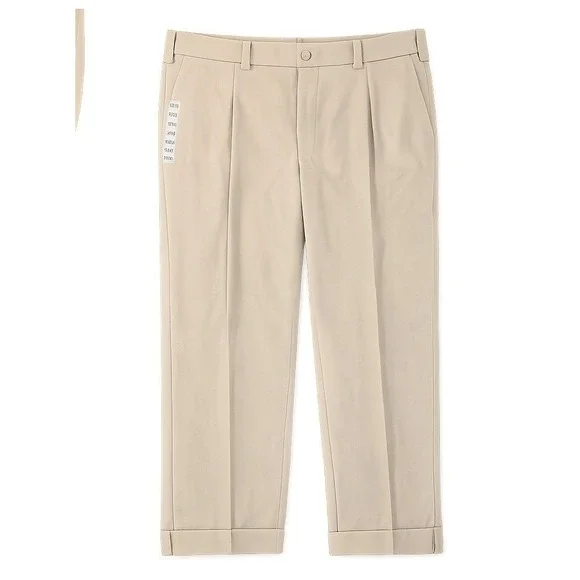 Perry Ellis Portfolio Mens 40x30 Pleated Cuffed Dress Khaki Pants Tan Beige NEW