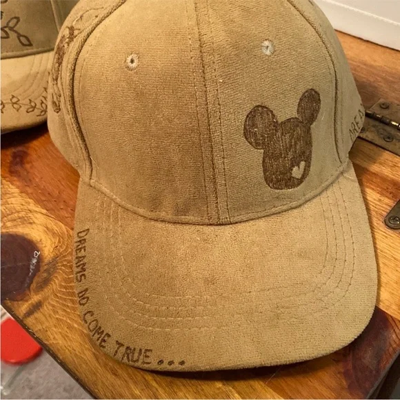 Suede Disney hand burned cap