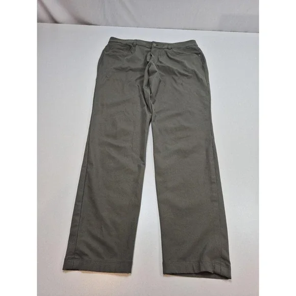 ABC Slim-Fit 5 Pocket Pant 33x30 Green Chino Straight Casual Stretch FLAW