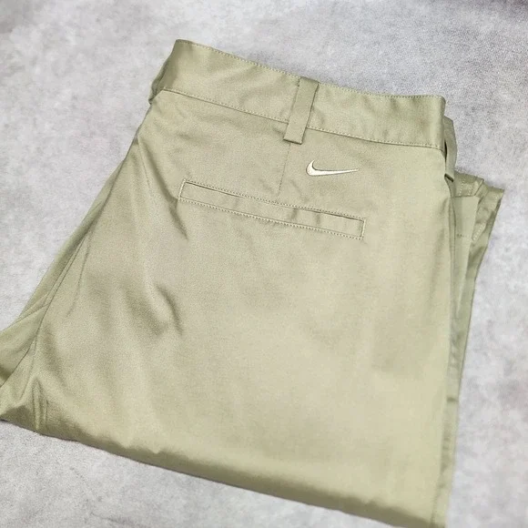 Nike Golf Mens Dri-FIT Flat Front Chino Pants Khaki Tan 36x32 Stretch RN 56323