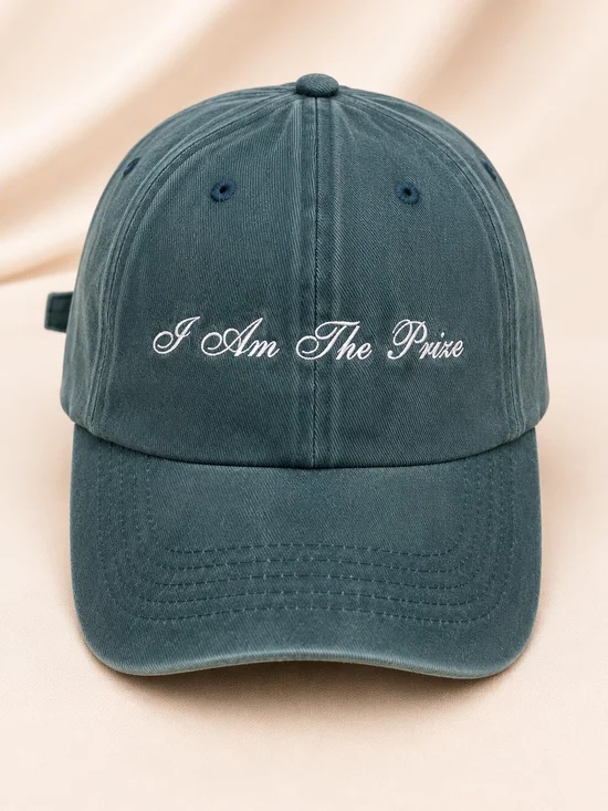 I Am The Prize Embroidered Dark Teal Baseball Cap
